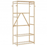 Riiulitega riidenagi, 80x40x175 cm, bambus