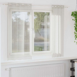 Voile kardin kardinatega 2 pcs cream 175 x 140 cm pol&uuml;ester