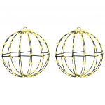 Pall koos 192 led-iga 2 pcs soe valge 30 cm metall