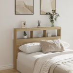 Voodipeatsi kapp led-tuledega, sonoma tamm, 140 x 17 x 102 cm