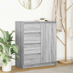 Puhvetkapp sahtlitega, hall sonoma tamm, 80x34x76 cm, tehispuit