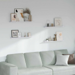 Seinariiul riiuliga 4 pcs valge marmor 80 x 9 x 3 cm tehispuit