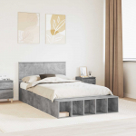 Voodi raam riiuliga peaga betoonhall 120 x 190 cm tehispuit
