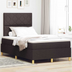Led box spring voodi madratsiga tume pruun 120 x 200 cm kangas