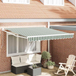 K&auml;igukohandatav varikatus roheline ja valge 350 x 250 cm