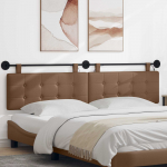 Rippuv voodipeats led-valgustusega cappuccino kunstnahk