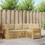 Diivanikomplektid 4 pcs valge ja beez 191 x 132,5 x 73 cm