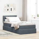 Laos voodi peaga tumehall 100 x 200 cm samet