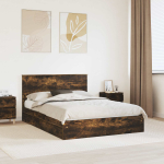 Laos voodi sahtliga suitsetatud tamm 160 x 200 cm tehispuit