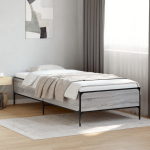 Voodiraam, hall sonoma tamm, 90 x 190 cm, tehispuit ja metall