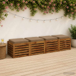 4-osalised istepad vught 4 pcs 100% pol&uuml;ester pruunikashall