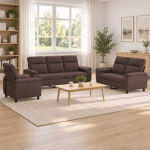 Diivanikomplekt 3 pcs tume pruun kangas