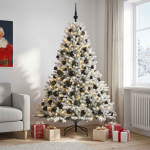 Kunstkuusk koos j&otilde;ulukuuliga 240 cm 300 led-i soe valge