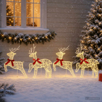 J&otilde;uluvana p&otilde;hjap&otilde;der 4 tk 80 led-i soe valge 43 x 19 x 65 cm