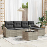 Diivanikomplekt padjaga 6 pcs helehall pol&uuml;rotang