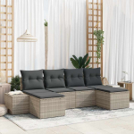Aia diivanikomplekt padjaga 6 pcs helehall pol&uuml;rotang
