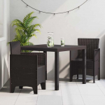 Aia s&ouml;&ouml;gilaudade komplekt 3 pcs pruun polt rattan