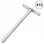 Ujuvad riiuliklambrid, 12tk, n&auml;htamatud &oslash;10x150 mm s&uuml;sinikteras