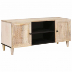 Tv &uuml;ksused riiuliga uksega valge 105 x 33 x 46 cm tehispuit