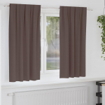 Kardinad r&otilde;ngastega 2 pcs tume pruun 175 x 140 cm pol&uuml;ester