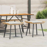 Aia taburett padjaga 2 pcs pruun 50 x 40 x 45cm pol&uuml;ester