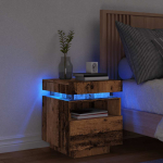 &Ouml;&ouml;kapp led-valgustitega vana puit 40x39x48,5 cm