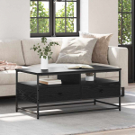 Kohvilaud sahtliga must tamm 100 x 51 x 45 cm tehispuit