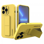 Wozinsky Kickstand Case silicone case with stand iPhone 13 mini yellow