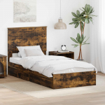 Laos voodi peaga suitsetatud tamm 90 x 200 cm tehispuit