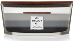 Aroomik&uuml;&uuml;nal klaasis kolmekihilise aroomiga Woodwick Ellipse Trilogy Warm Woods 453 g