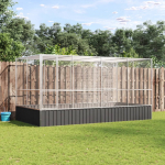 Linnumaja pikendusega, h&otilde;bedane, 418 x 207 x 212 cm, teras