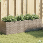 Taimekast 3 potiga, hall, 105 x 30 x 32 cm, pol&uuml;rotang
