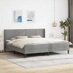 Voodi raam helehall 200 x 200 cm samet