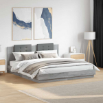 Voodiraam peatsiga, hall sonoma tamm, 180x200 cm, tehispuit