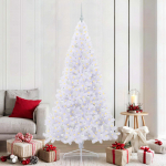 Tehisj&otilde;ulupuu koos 300 led-iga valge 210 cm pvc ja teras