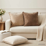 Diivanipadi 2 tk houten pruun 55 x 55 cm &scaron;en&uuml;&uuml;lfabric