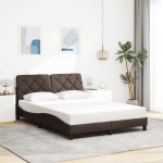 Voodiraam ilma madratsita tumepruun 120x200 cm kangas