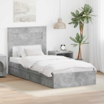 Laos voodi sahtliga peaga betoonhall 90 x 190 cm tehispuit