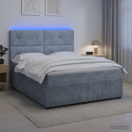 Led kastivoodiga madrats peaga tumehall 140 x 190 cm samet