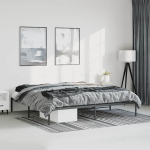 Metallist voodiraam, must, 193x203 cm