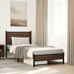 Metallist voodiraam ilma madratsita pruun tamm 90x200 cm