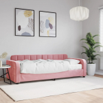 Diivanlvoodi madratsiga, roosa, 80x200 cm, samet