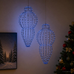 J&otilde;ulufiniaalne valgus 2 tk 640 led-i sinine l&auml;bim&otilde;&otilde;t 40 x 75 cm
