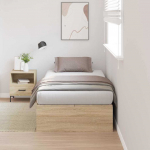 Voodi hoiukohaga raam sonoma tamm 100 x 200 cm tehispuit
