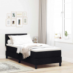 Vedruvoodi madratsiga madratsiga peaga must 80 x 200 cm kangas