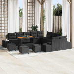 Aia diivanikomplekt padjaga 14 pcs must pol&uuml;rooster