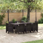Aia s&ouml;&ouml;gilaudade komplekt 9 pcs pruun polt rattan