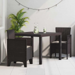 Aia s&ouml;&ouml;gilaudade komplekt 3 pcs pruun polt rattan