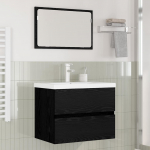 Vannitoa m&ouml;&ouml;bleset sahtliga peegliga 3 pcs must tamm tehispuit