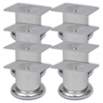 &Uuml;mmargused diivanijalad 8 tk, kroom, 60 mm